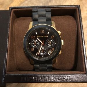 Michael Kors Black and Gold Watch